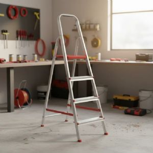 Escada De Alumínio Tesoura Botafogo Lar & Lazer 4 Degraus